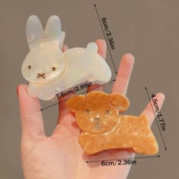 Refreshing World Rabbit Hair Claw Cute Bunny Dog Ins Style Acetate Strong Hair Claw Clips Hair Accessories for Women Girls