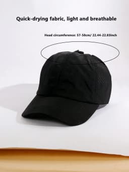 Quick Dry Baseball Cap Men Women Breathable Mesh Sun Hat Adjustable Lightweight UV Protection Black Summer Outdoor Sports Cap