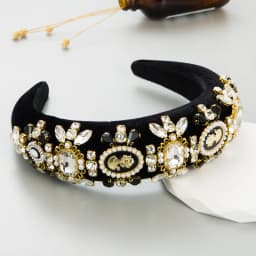Vintage Cameo Portrait Headband Baroque Crystal Pearl Hairband Luxury Royal Headpiece Antique Style Hair Accessories