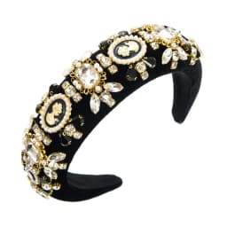 Vintage Cameo Portrait Headband Baroque Crystal Pearl Hairband Luxury Royal Headpiece Antique Style Hair Accessories