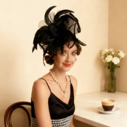 2026 Elegant Women's Fascinator Hat with Mesh and Big Feather Hair Clip Headpiece for Weddings Tea Party Hair Accessories
