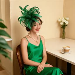2026 Elegant Women's Fascinator Hat with Mesh and Big Feather Hair Clip Headpiece for Weddings Tea Party Hair Accessories