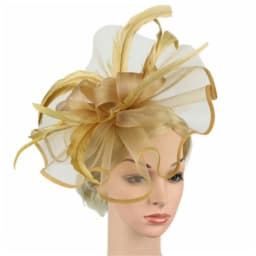 2026 Elegant Women's Fascinator Hat with Mesh and Big Feather Hair Clip Headpiece for Weddings Tea Party Hair Accessories