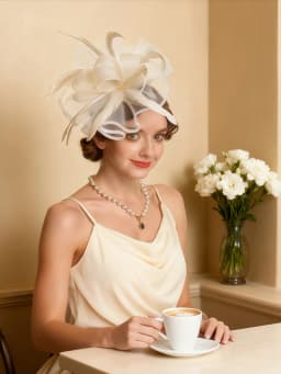 2026 Elegant Women's Fascinator Hat with Mesh and Big Feather Hair Clip Headpiece for Weddings Tea Party Hair Accessories
