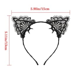 Adult Teens Masquerade Lace Cat Ear Headband Hair Accessories Fancy Dress Hairband Cosplay Headwear