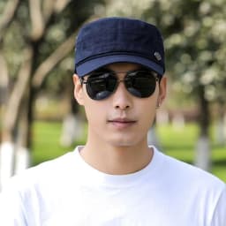 Casual Cotton Flat Top Cap Adjustable Sunshade Men's Peaked Hat Golf Caps Four Seasons