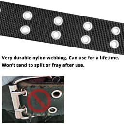 Double Grommet Belt Plus Size 100CM to 170CM Nylon Prong Belts for Women Men