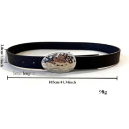 New stylish niche-design minimalist oval leather buckle a sophisticated commuter belt that pairs perfectly with jeans