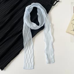 Crinkled Chiffon Skinny Scarf Lightweight Sheer Texture Neckerchief Multi-use Hair Scarf Bag Handle Wrap for Daily Office Gift