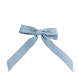 〔YS1〕Fashion Denim Blue Ribbon Bowknot Hair Clips For Women Girls Sweet Elegant Ponytail Hairpins Duckbill Clip Hair Accessories