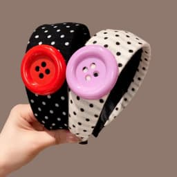 Sweet and Cute Colorful Headband Button Dopamine Hairhoops Large Button Headband Hair Bands for Women