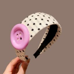 Sweet and Cute Colorful Headband Button Dopamine Hairhoops Large Button Headband Hair Bands for Women