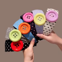 Sweet and Cute Colorful Headband Button Dopamine Hairhoops Large Button Headband Hair Bands for Women