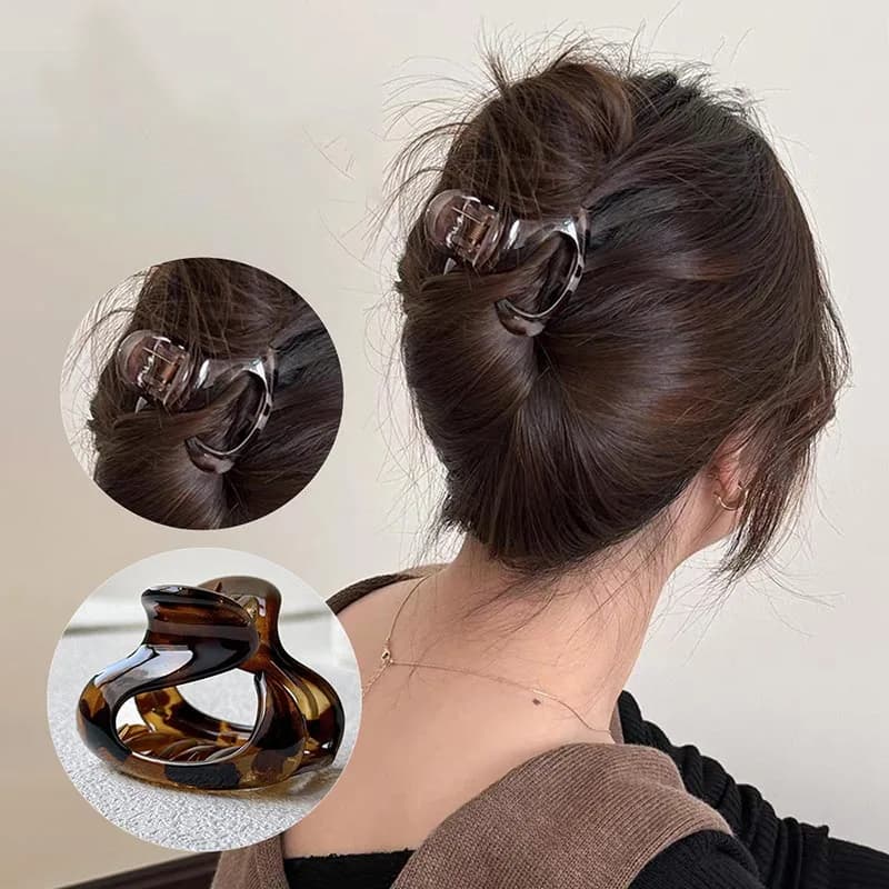 Korean Fashion Irregular Hollow Leopard Hair Claws Clips Womens Girls Acrylic Hair Clamps Plastic Barrettes Hair Accessories