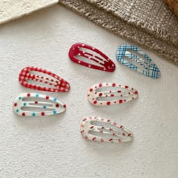 6pcs Candy Cream Color Children's Water Drop Square Hair Clips Baby Bangs Clips Hairpins Girls' Hair Accessories Clips