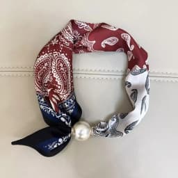 Luxury Elegant Chic Lazy Scarf Lightweight Convenient Magnetic Buckle Scarf Pearl Tail Artistic Accessory Neck Wrap Scarves