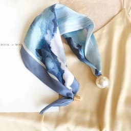 Luxury Elegant Chic Lazy Scarf Lightweight Convenient Magnetic Buckle Scarf Pearl Tail Artistic Accessory Neck Wrap Scarves