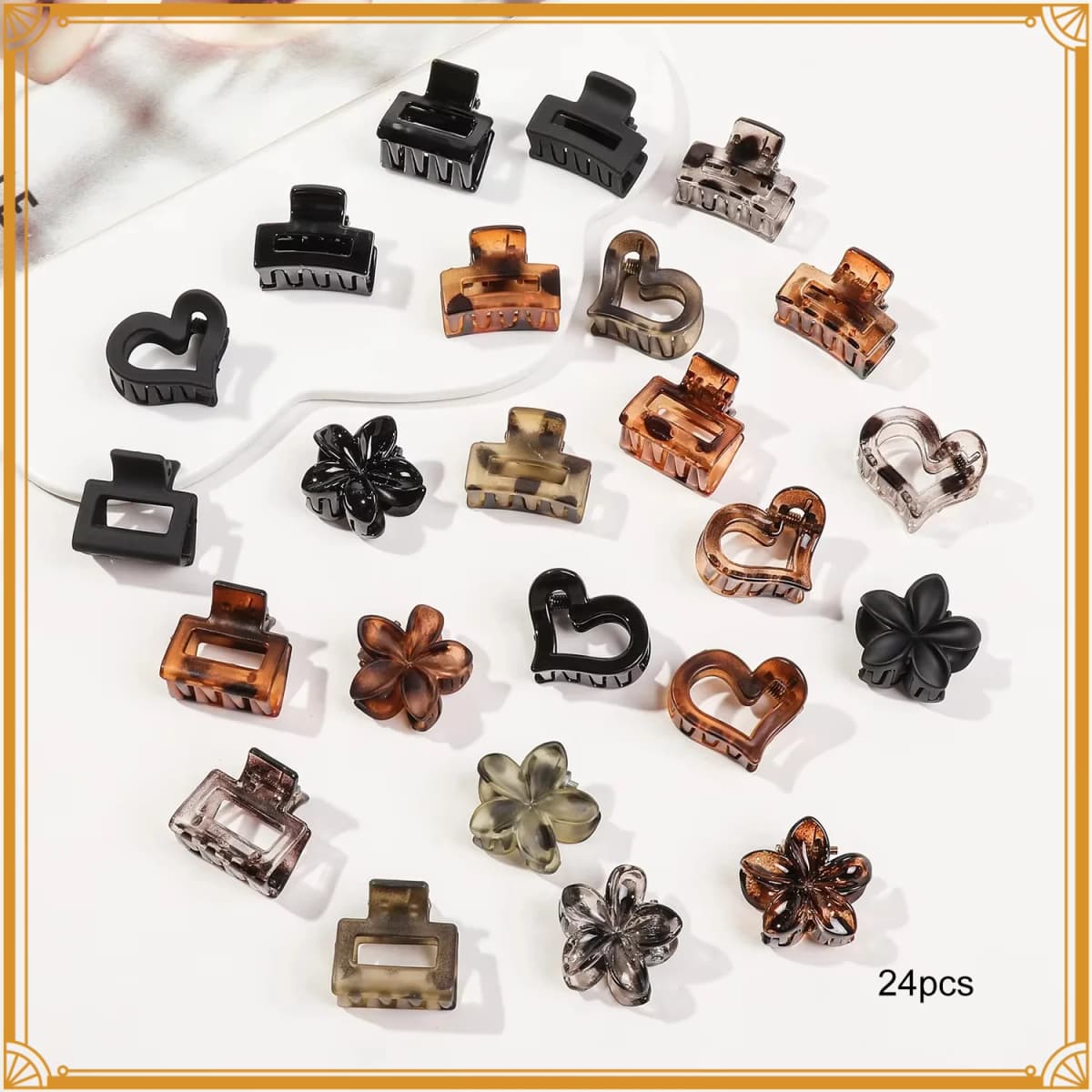 12/24/Pcs Mini Flower Hair Claw Clips Pack for Women Girl Cute Hair Accessories Creaseless Styling for Bangs Tiny Hair Styling