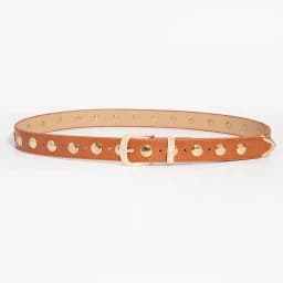 1pc women's vintage-style studded belt, golden buckle casual wear accessory belt, suitable for leisure outings
