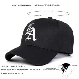 Unisex Gothic LA Embroidery Baseball Caps Spring Autumn Outdoor Adjustable Casual Hats Sunscreen Hat Sports Cap