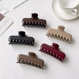 9.5cm Vintage Wine Red Hair Clip for Girls Women Solid Color Hair Claws Crab Clamp Barrettes Fashion Headwear Hair Accessories