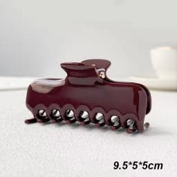 9.5cm Vintage Wine Red Hair Clip for Girls Women Solid Color Hair Claws Crab Clamp Barrettes Fashion Headwear Hair Accessories