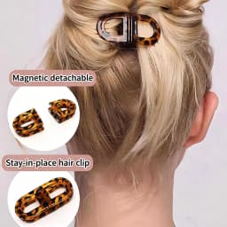 Upgraded Magnetic Hair Claw Clip Strong Hold Leopard Print Acrylic Hair Barrette Fashion Women Hair Accessories Gift Hot Selling