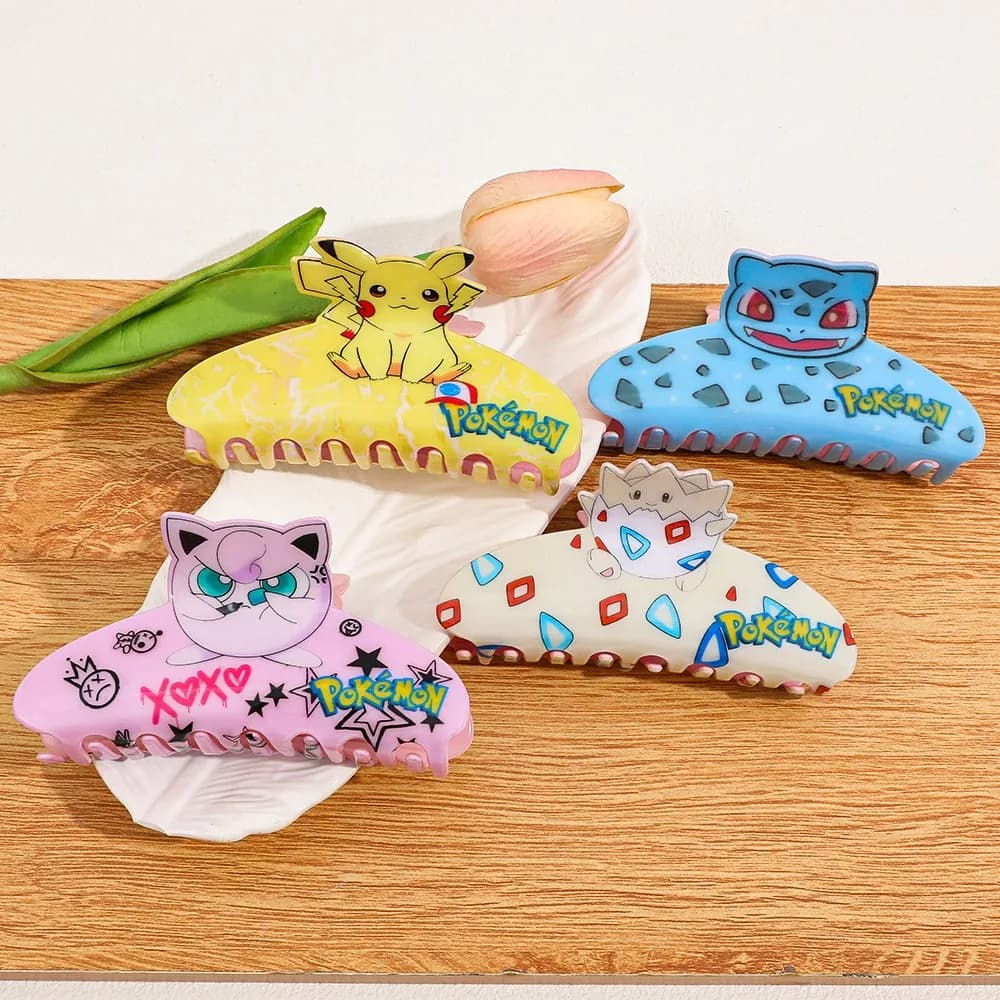4PCS "Pokémon" cartoon character hair clips, multi-functional hair accessories hair claws