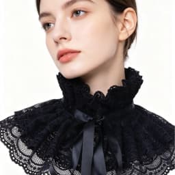 Detachable Lace Stand Collar Lolita Fake Collar Double-Layer Shawl Decorative Collar Dress Lace Up Collar
