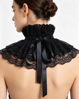 Detachable Lace Stand Collar Lolita Fake Collar Double-Layer Shawl Decorative Collar Dress Lace Up Collar