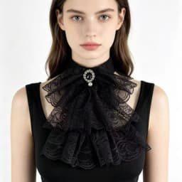 Detachable Lace Stand Collar Lolita Fake Collar Double-Layer Shawl Decorative Collar Dress Lace Up Collar