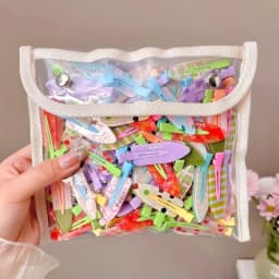 6Pcs/Set Acrylic Sakura Pink Seamless Hair Clip Women No Bend Bangs Clip Duckbill Clip Hairpins Hair Accessories for Women Girls
