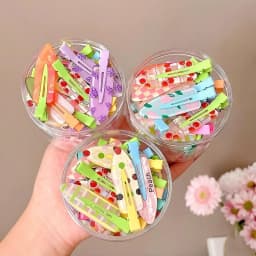 6Pcs/Set Acrylic Sakura Pink Seamless Hair Clip Women No Bend Bangs Clip Duckbill Clip Hairpins Hair Accessories for Women Girls