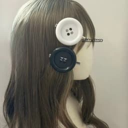 Harajuku Y2K Styles Button Hair Clips Cute Girls Hair Clip 6cm Plastic Button Barettes Clips Party Hair Subcultural Decoration