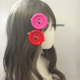Harajuku Y2K Styles Button Hair Clips Cute Girls Hair Clip 6cm Plastic Button Barettes Clips Party Hair Subcultural Decoration