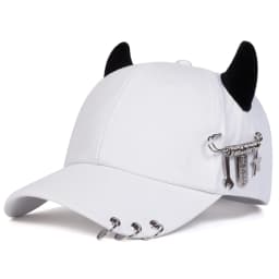 European and American Personalized Metal Hoop with Horn-Shaped Metal Decoration Pin for Street Fashion Baseball Cap