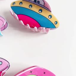 Cartoon Colorful Spaceship Alien Print Hair Claw Light Luxury Claw Clip Crab Hair Clip for Women Girls Hair Accessories