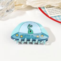 Cartoon Colorful Spaceship Alien Print Hair Claw Light Luxury Claw Clip Crab Hair Clip for Women Girls Hair Accessories