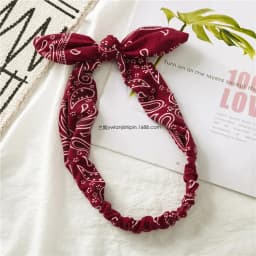 1pcPaisley Print Bow Headbands for Women, Elastic Bandana Style Turban Hairbands, Boho Casual Hair Accessories