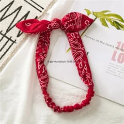 1pcPaisley Print Bow Headbands for Women, Elastic Bandana Style Turban Hairbands, Boho Casual Hair Accessories