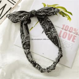 1pcPaisley Print Bow Headbands for Women, Elastic Bandana Style Turban Hairbands, Boho Casual Hair Accessories