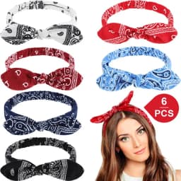1pcPaisley Print Bow Headbands for Women, Elastic Bandana Style Turban Hairbands, Boho Casual Hair Accessories