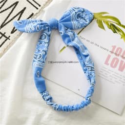 1pcPaisley Print Bow Headbands for Women, Elastic Bandana Style Turban Hairbands, Boho Casual Hair Accessories