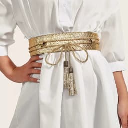 Woman 6cm Wide Faux Leather Rope Tie Belt Embellished Celebrity Belts Python Print Perfect Dress Accessory Gifts 3 size