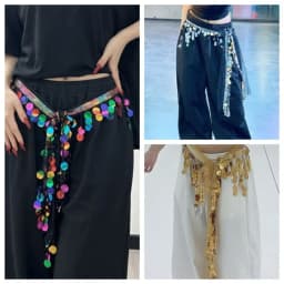 Creative Belly Dance Belt Long Tassel Glitter Sequins Belly Dance Hip Scarf Classic Wrap Skirt Sequin Waist Chain Girls