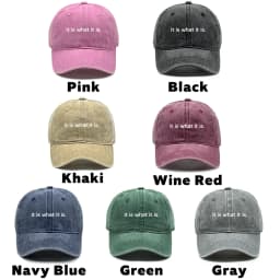 1pc Classic Washed "it Is What It Is." Print Baseball Caps for Women Summer Adjustable Snapback Dad Cap Slouchy Trendy Sun Hats
