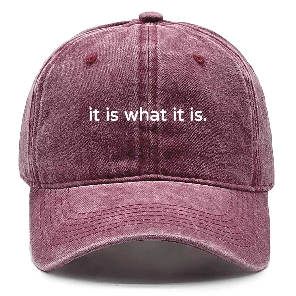1pc Classic Washed "it Is What It Is." Print Baseball Caps for Women Summer Adjustable Snapback Dad Cap Slouchy Trendy Sun Hats