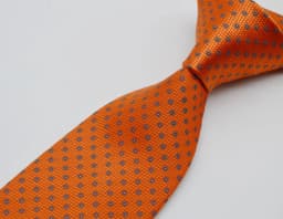 New Classic Men's Tie Solid Checks Orange Green JACQUARD WOVEN Handmade Silk Men's Tie Necktie
