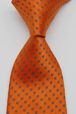 New Classic Men's Tie Solid Checks Orange Green JACQUARD WOVEN Handmade Silk Men's Tie Necktie