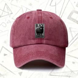 1pc, "BLACK SHEEP" Vintage Washed Hat, Men's and Women's Solid Baseball Cap, Suitable for All Seasons, Ideal Gift for Weddings,